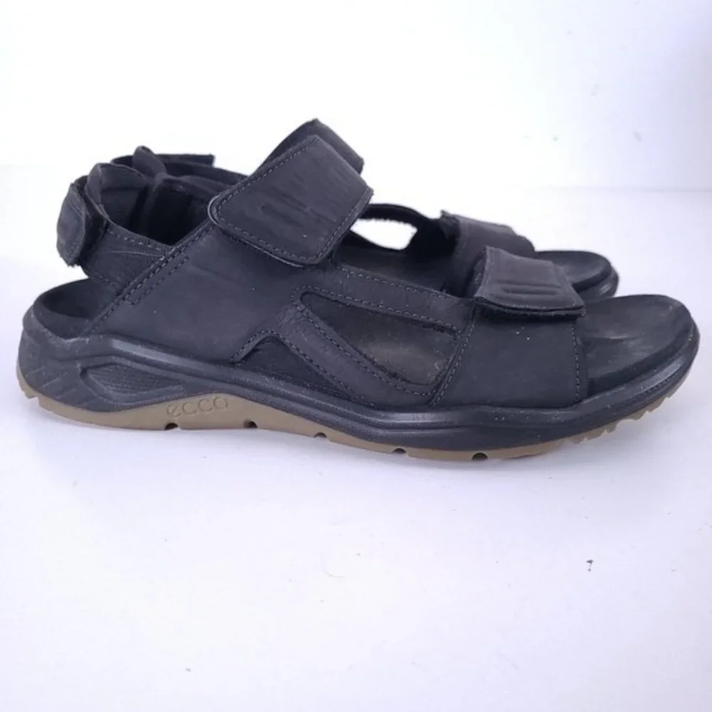 ECCO Mens X-trinsic 3S Black Leather Sandals Shoes Size 9